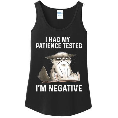 Funny Cat I Had My Patience Tested I'm NEGATIVE Ladies Essential Tank