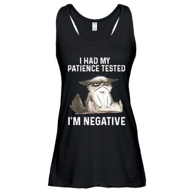 Funny Cat I Had My Patience Tested I'm NEGATIVE Ladies Essential Flowy Tank