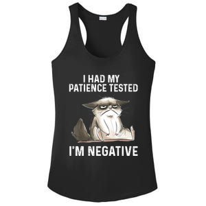 Funny Cat I Had My Patience Tested I'm NEGATIVE Ladies PosiCharge Competitor Racerback Tank