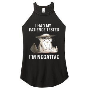 Funny Cat I Had My Patience Tested I'm NEGATIVE Women's Perfect Tri Rocker Tank