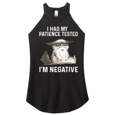 Funny Cat I Had My Patience Tested I'm NEGATIVE Women's Perfect Tri Rocker Tank