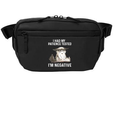 Funny Cat I Had My Patience Tested I'm NEGATIVE Crossbody Pack