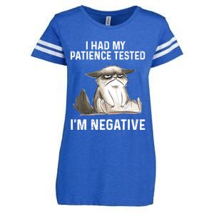 Funny Cat I Had My Patience Tested I'm NEGATIVE Enza Ladies Jersey Football T-Shirt