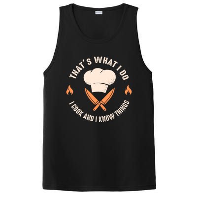 Funny Chef I Cook And I Know Things Cooking Gift PosiCharge Competitor Tank