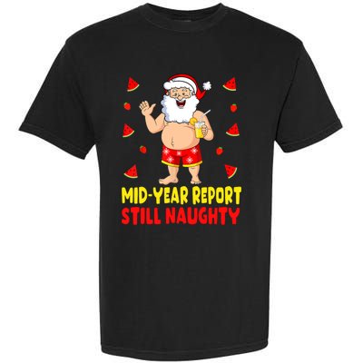 Funny Christmas In July Santa Summer Vacation Garment-Dyed Heavyweight T-Shirt