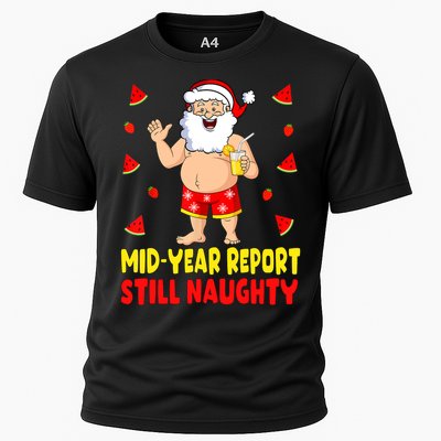 Funny Christmas In July Santa Summer Vacation Cooling Performance Crew T-Shirt