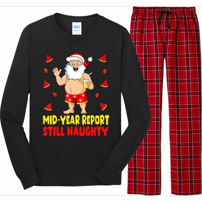 Funny Christmas In July Santa Summer Vacation Long Sleeve Pajama Set