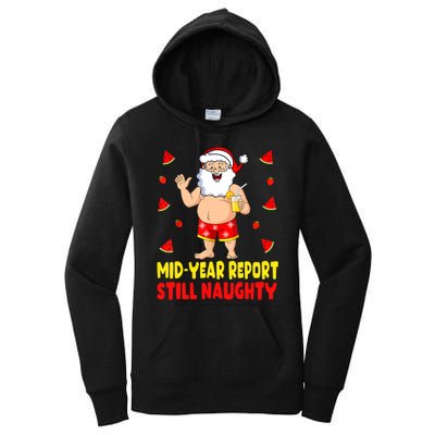 Funny Christmas In July Santa Summer Vacation Women's Pullover Hoodie