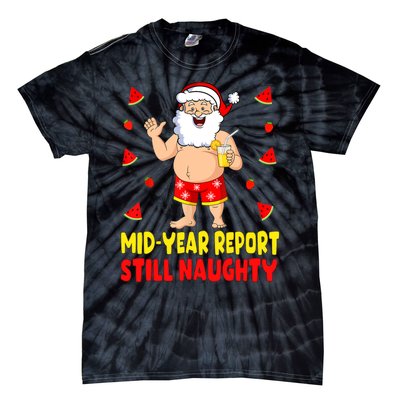 Funny Christmas In July Santa Summer Vacation Tie-Dye T-Shirt