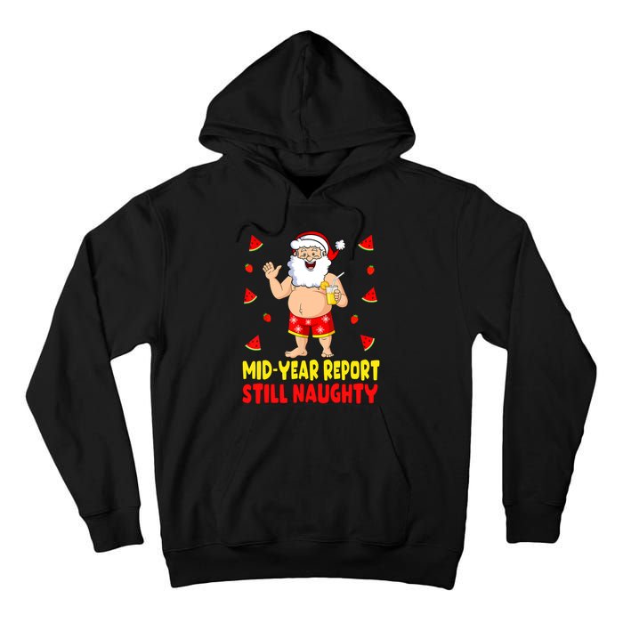 Funny Christmas In July Santa Summer Vacation Tall Hoodie