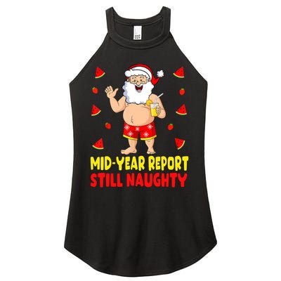 Funny Christmas In July Santa Summer Vacation Women's Perfect Tri Rocker Tank