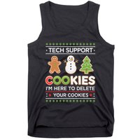 Funny Christmas I’M Here To Delete Your Cookies Techsupport Tank Top