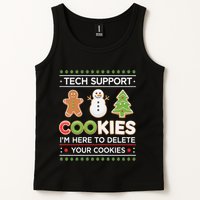 Funny Christmas I’M Here To Delete Your Cookies Techsupport Tank Top