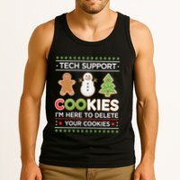 Funny Christmas I’M Here To Delete Your Cookies Techsupport Tank Top