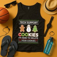 Funny Christmas I’M Here To Delete Your Cookies Techsupport Tank Top