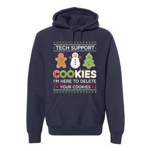 Funny Christmas I’M Here To Delete Your Cookies Techsupport Premium Hoodie