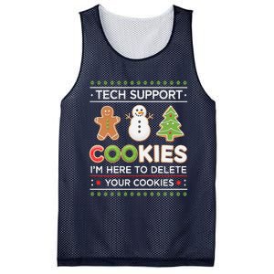 Funny Christmas I’M Here To Delete Your Cookies Techsupport Mesh Reversible Basketball Jersey Tank