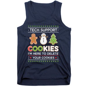 Funny Christmas I’M Here To Delete Your Cookies Techsupport Tank Top