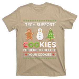 Funny Christmas I’M Here To Delete Your Cookies Techsupport T-Shirt