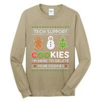 Funny Christmas I’M Here To Delete Your Cookies Techsupport Tall Long Sleeve T-Shirt