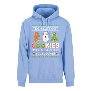 Funny Christmas I’M Here To Delete Your Cookies Techsupport Unisex Surf Hoodie