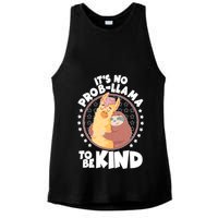 Funny Cute It's No ProbLlama To Be Kind Ladies PosiCharge Tri-Blend Wicking Tank