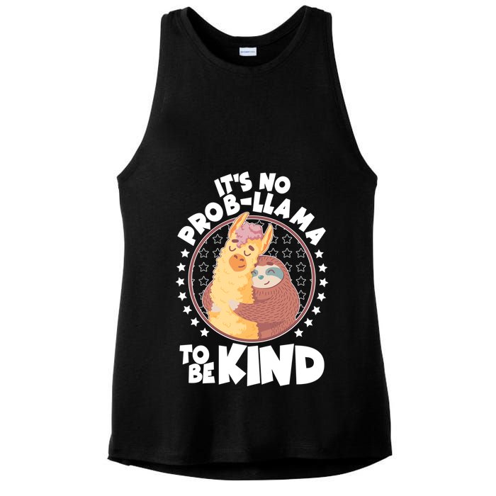 Funny Cute It's No ProbLlama To Be Kind Ladies PosiCharge Tri-Blend Wicking Tank