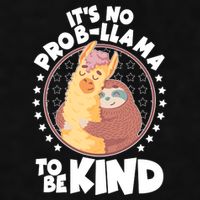 Funny Cute It's No ProbLlama To Be Kind Ladies PosiCharge Tri-Blend Wicking Tank
