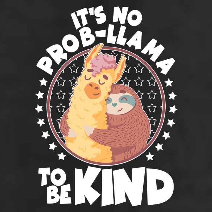 Funny Cute It's No ProbLlama To Be Kind 7 Panel Mesh Trucker Snapback Hat