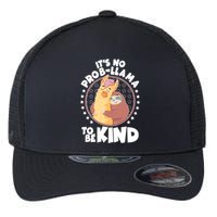 Funny Cute It's No ProbLlama To Be Kind Flexfit Unipanel Trucker Cap