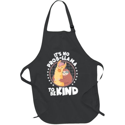 Funny Cute It's No ProbLlama To Be Kind Full-Length Apron With Pockets