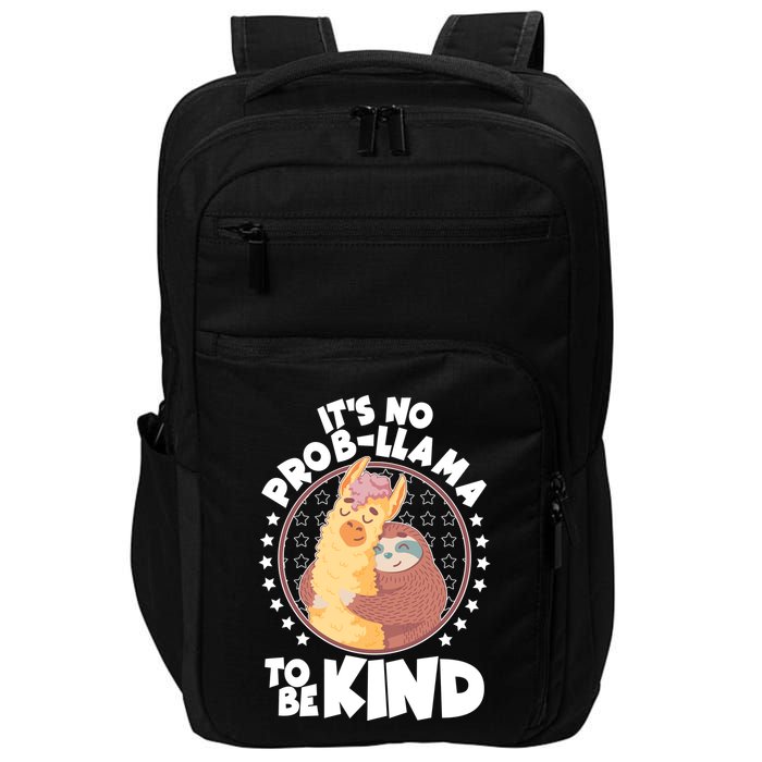 Funny Cute It's No ProbLlama To Be Kind Impact Tech Backpack
