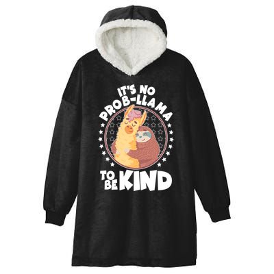 Funny Cute It's No ProbLlama To Be Kind Hooded Wearable Blanket