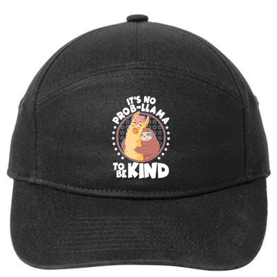 Funny Cute It's No ProbLlama To Be Kind 7-Panel Snapback Hat