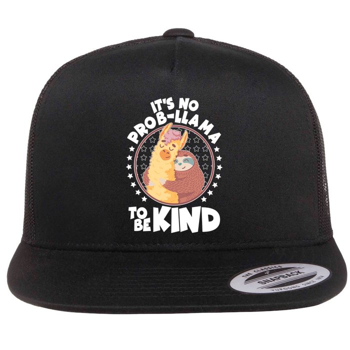 Funny Cute It's No ProbLlama To Be Kind Flatbill Hat