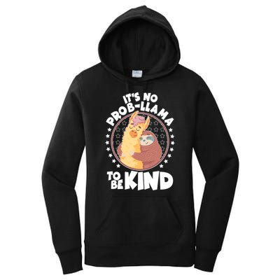 Funny Cute It's No ProbLlama To Be Kind Women's Pullover Hoodie