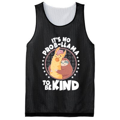 Funny Cute It's No ProbLlama To Be Kind Mesh Reversible Basketball Jersey Tank