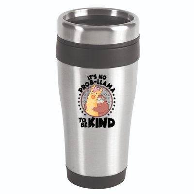 Funny Cute It's No ProbLlama To Be Kind 16oz Travel Tumbler