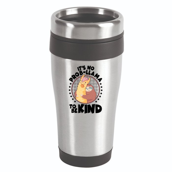 Funny Cute It's No ProbLlama To Be Kind 16oz Travel Tumbler