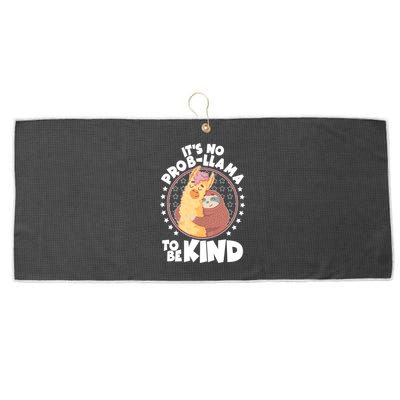 Funny Cute It's No ProbLlama To Be Kind Large Microfiber Waffle Golf Towel