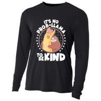 Funny Cute It's No ProbLlama To Be Kind Cooling Performance Long Sleeve Crew