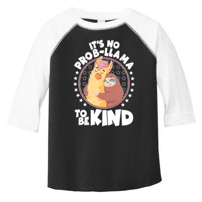 Funny Cute It's No ProbLlama To Be Kind Toddler Fine Jersey T-Shirt