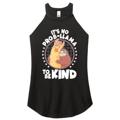 Funny Cute It's No ProbLlama To Be Kind Women's Perfect Tri Rocker Tank