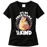 Funny Cute It's No ProbLlama To Be Kind Womens T-Shirt