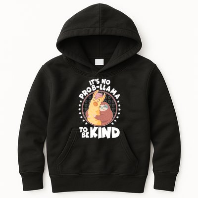 Funny Cute It's No ProbLlama To Be Kind Kids Hoodie