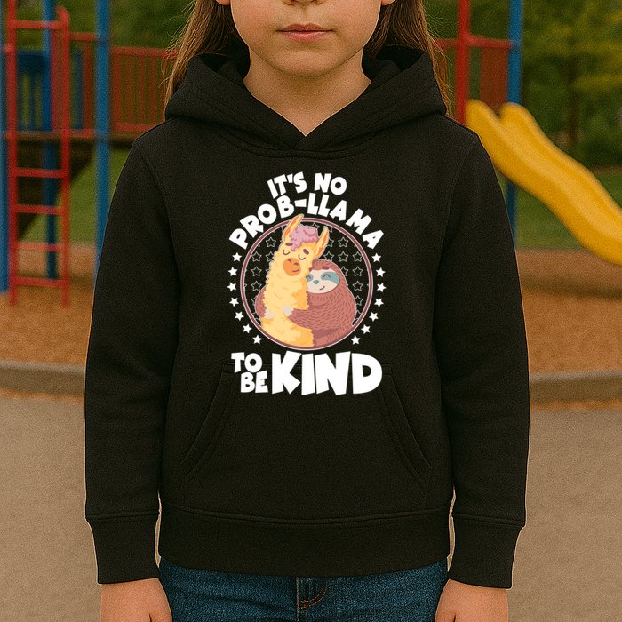 Funny Cute It's No ProbLlama To Be Kind Kids Hoodie