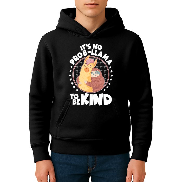 Funny Cute It's No ProbLlama To Be Kind Kids Hoodie
