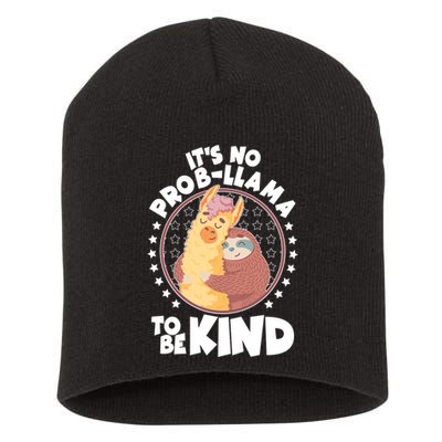 Funny Cute It's No ProbLlama To Be Kind Short Acrylic Beanie