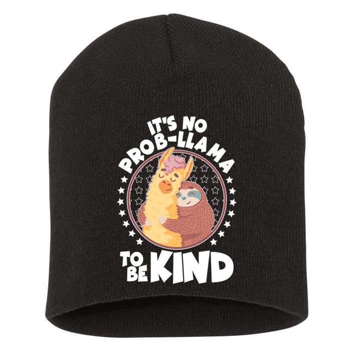 Funny Cute It's No ProbLlama To Be Kind Short Acrylic Beanie
