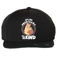 Funny Cute It's No ProbLlama To Be Kind Wool Snapback Cap
